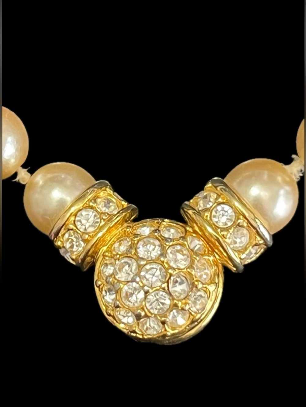 Nolan Miller vintage Pearl pave set crystal reversible statement bracelet QVC